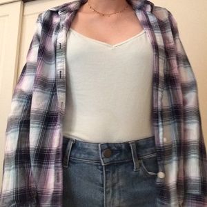 Children's Place purple plaid button down